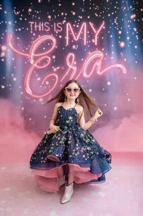 "Midnight Garden" - High Low Length Dress   cape ( 7 Year - Petite 9 Year)