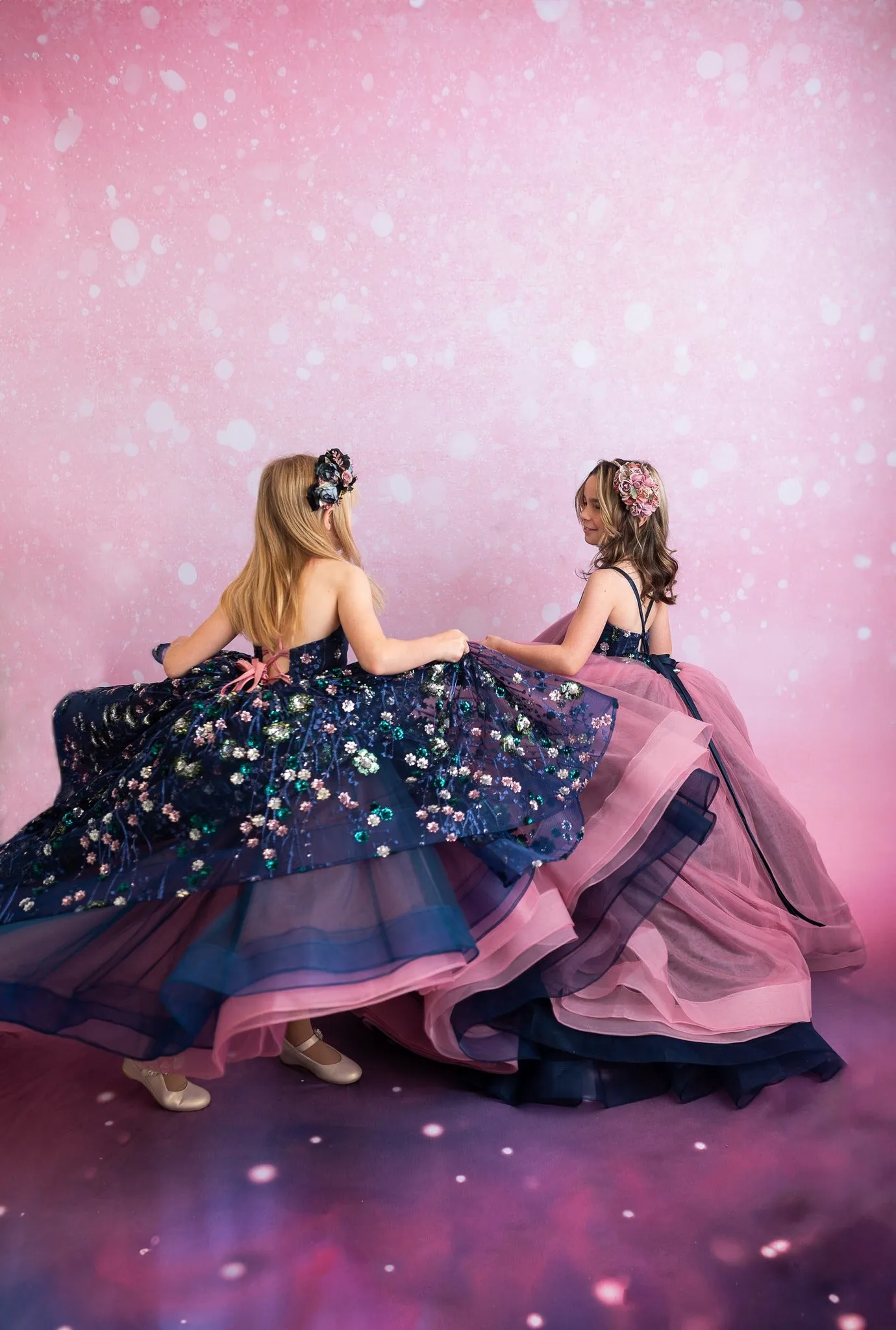 "Midnight Garden" - High Low Length Dress   cape ( 7 Year - Petite 9 Year)