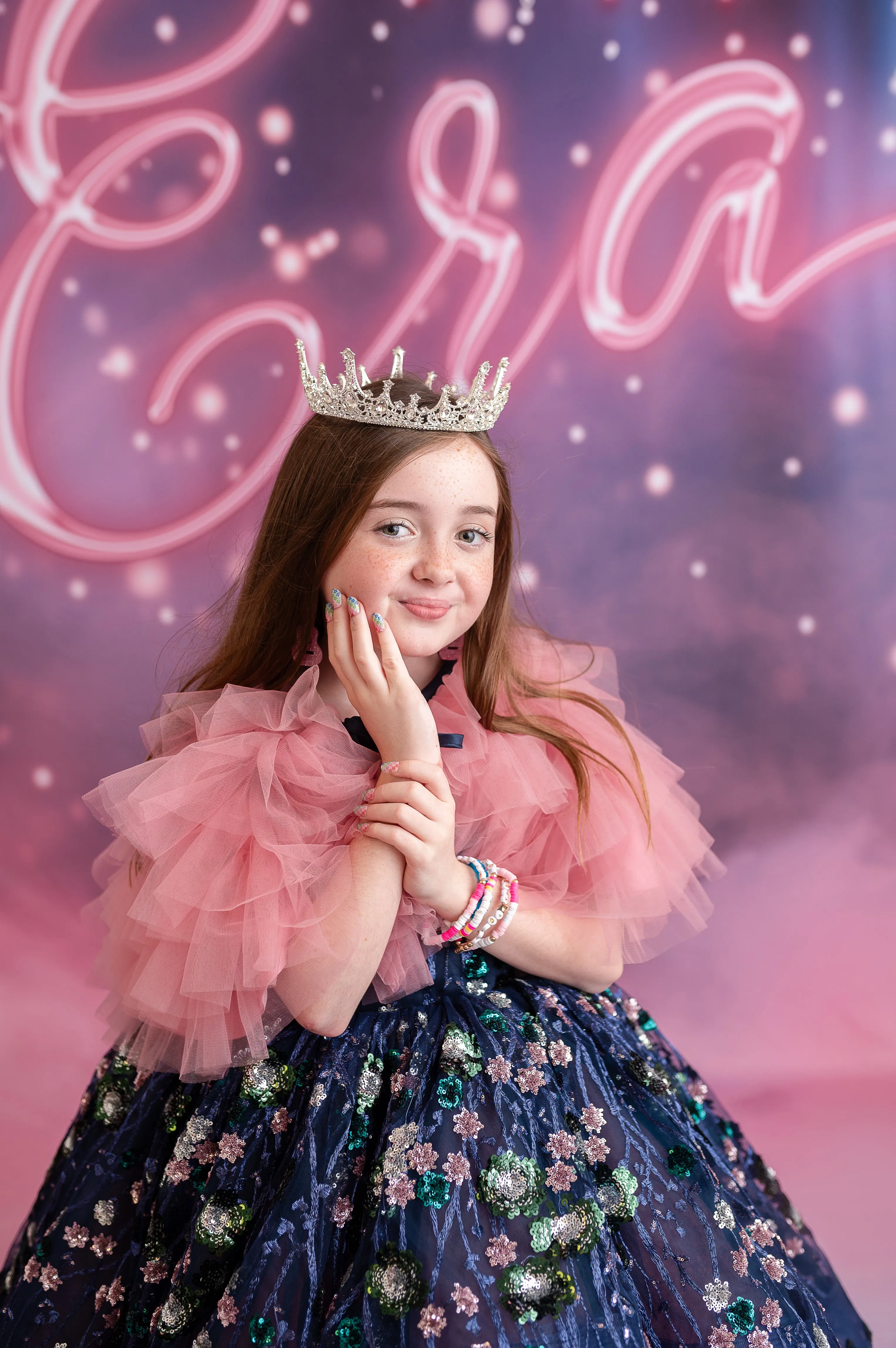 "Midnight Garden" - High Low Length Dress   cape ( 7 Year - Petite 9 Year)