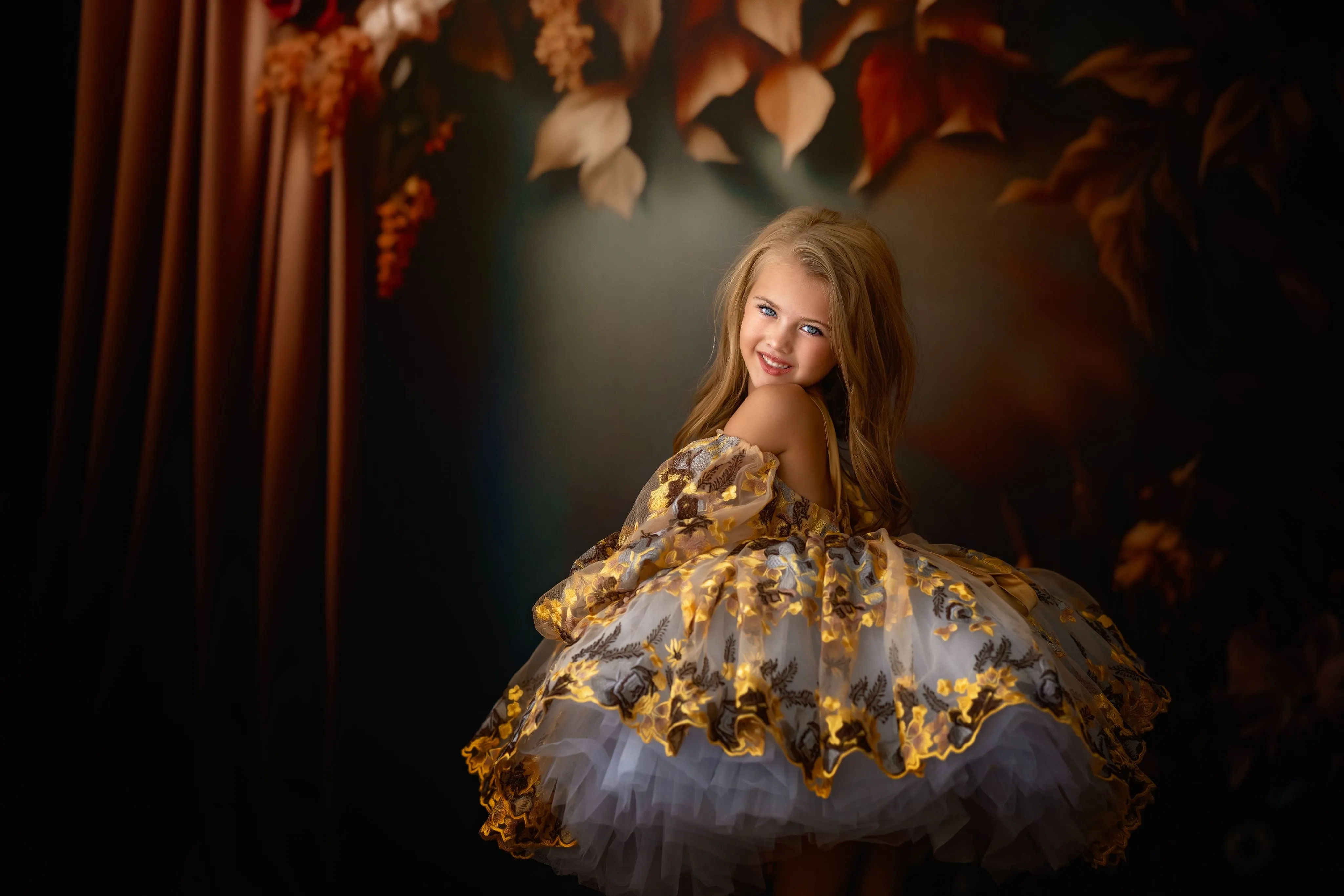"Thistle"  Detachable Sleeves Petal Length Dress ( 6 Year - Petite 7 Year)