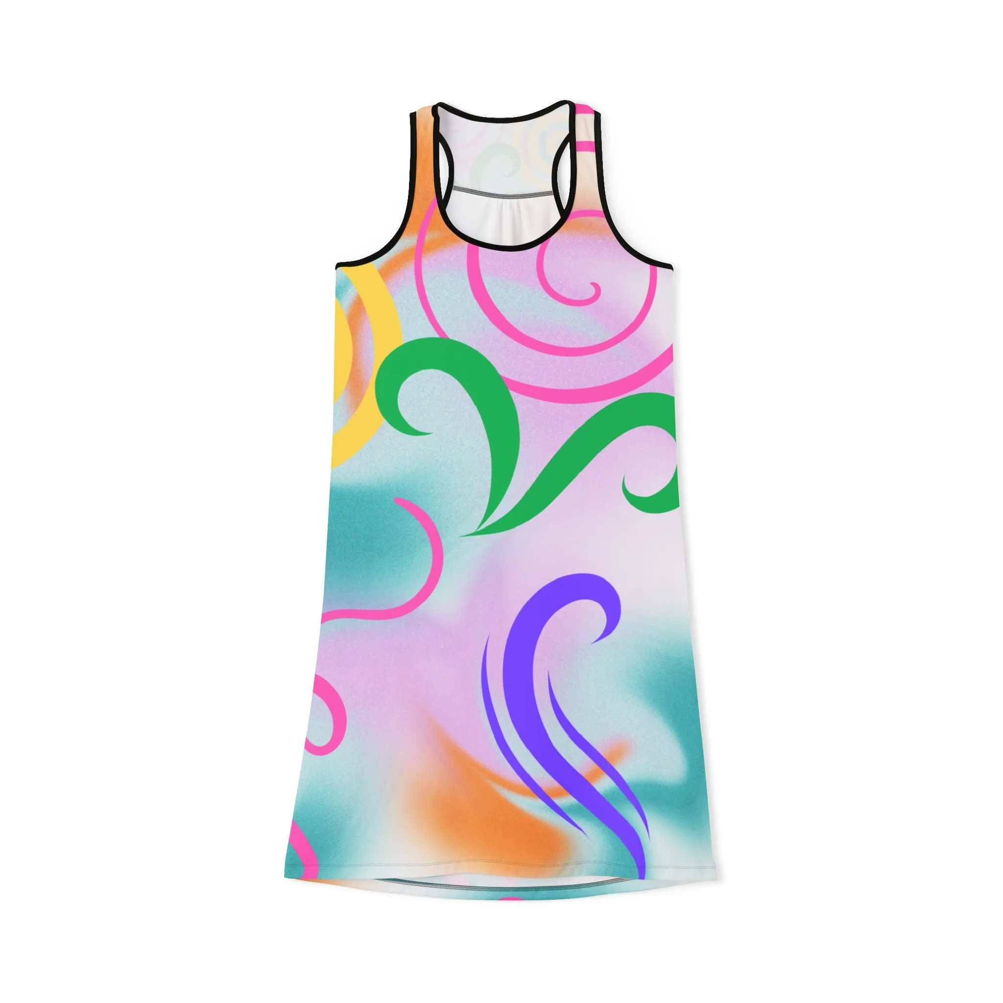 Racerback Dress - Colorful Swirl Pattern Design
