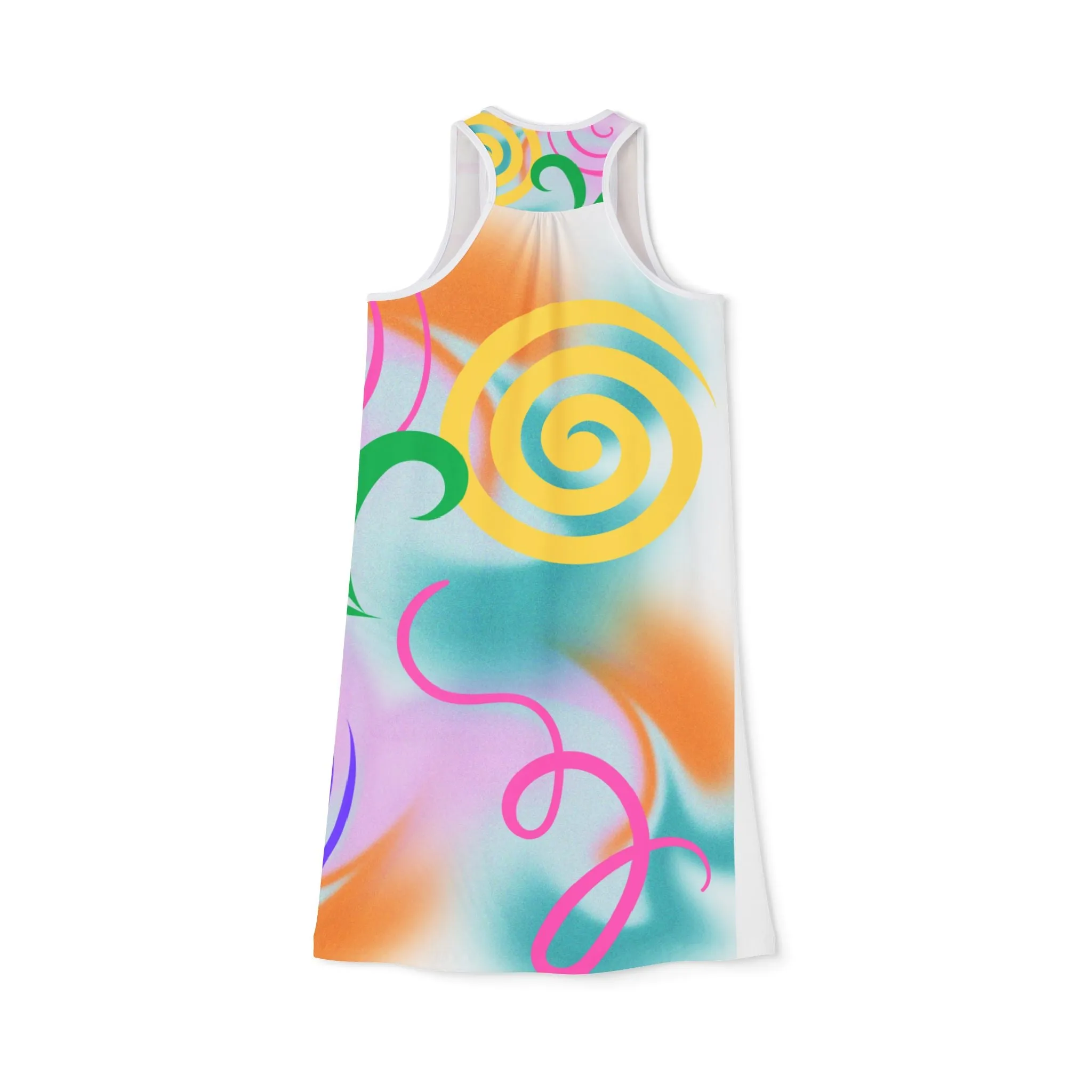 Racerback Dress - Colorful Swirl Pattern Design