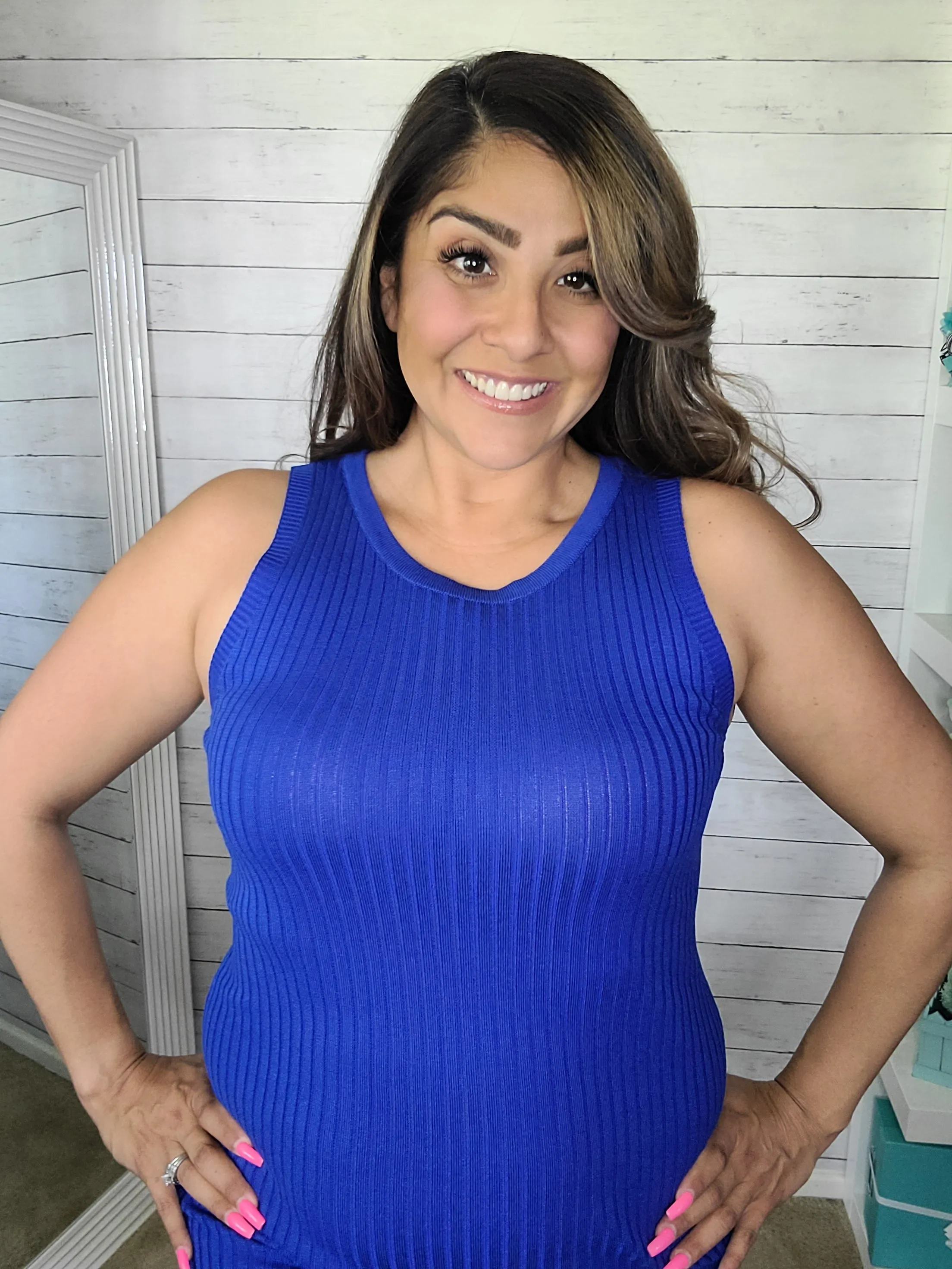 Ribbed Sleeveless Midi Dress