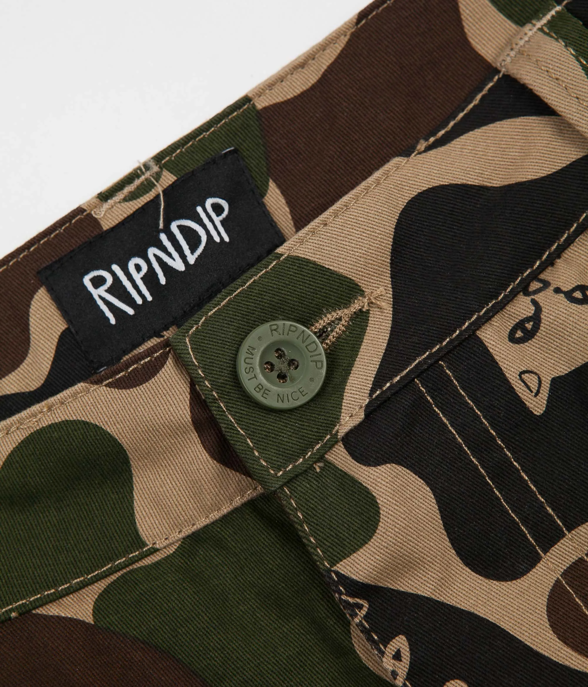 Rip N Dip Nermal Camo Cargo Trousers - Army Camo