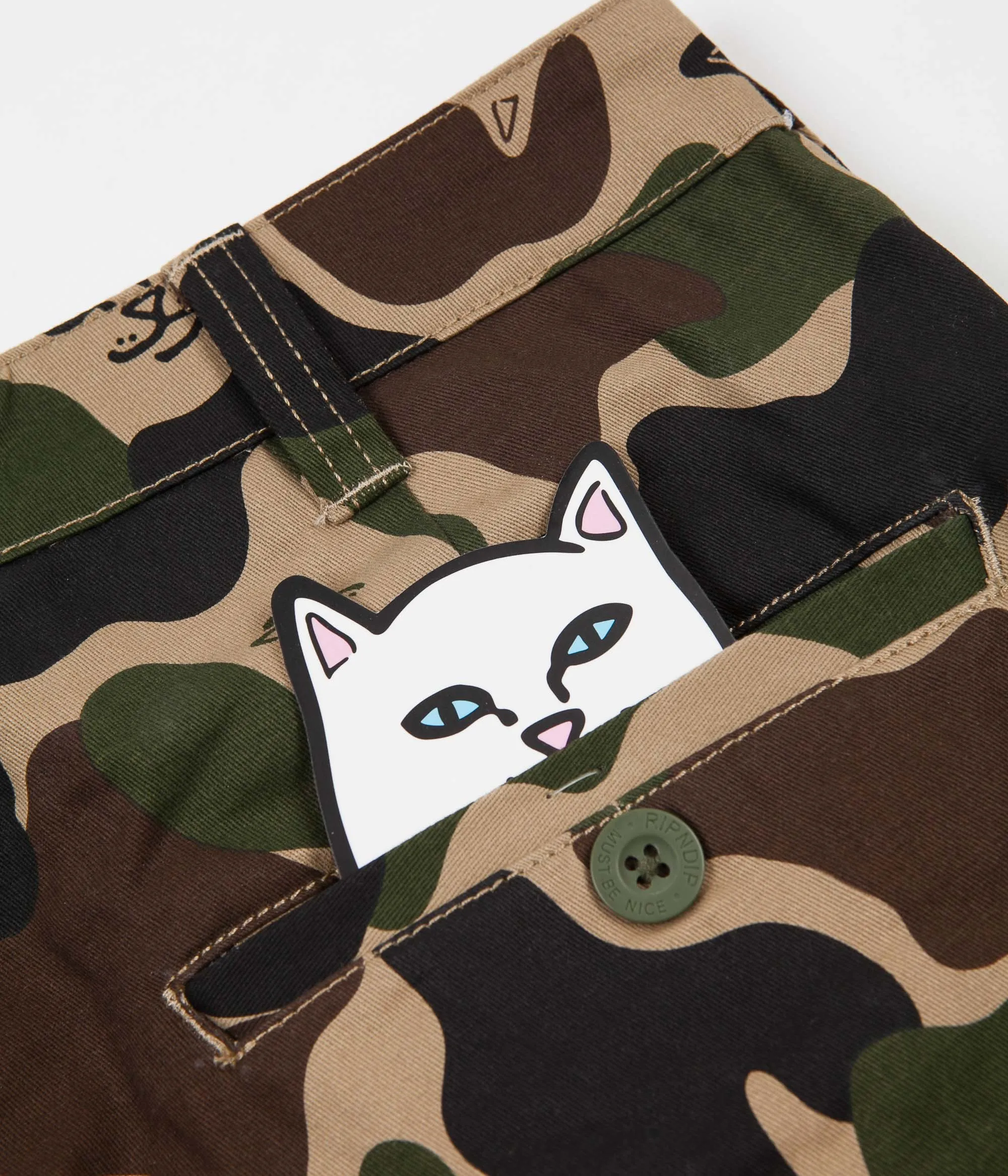 Rip N Dip Nermal Camo Cargo Trousers - Army Camo