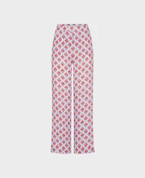 Rita Printed Linen Wide Leg Palazzo Pants