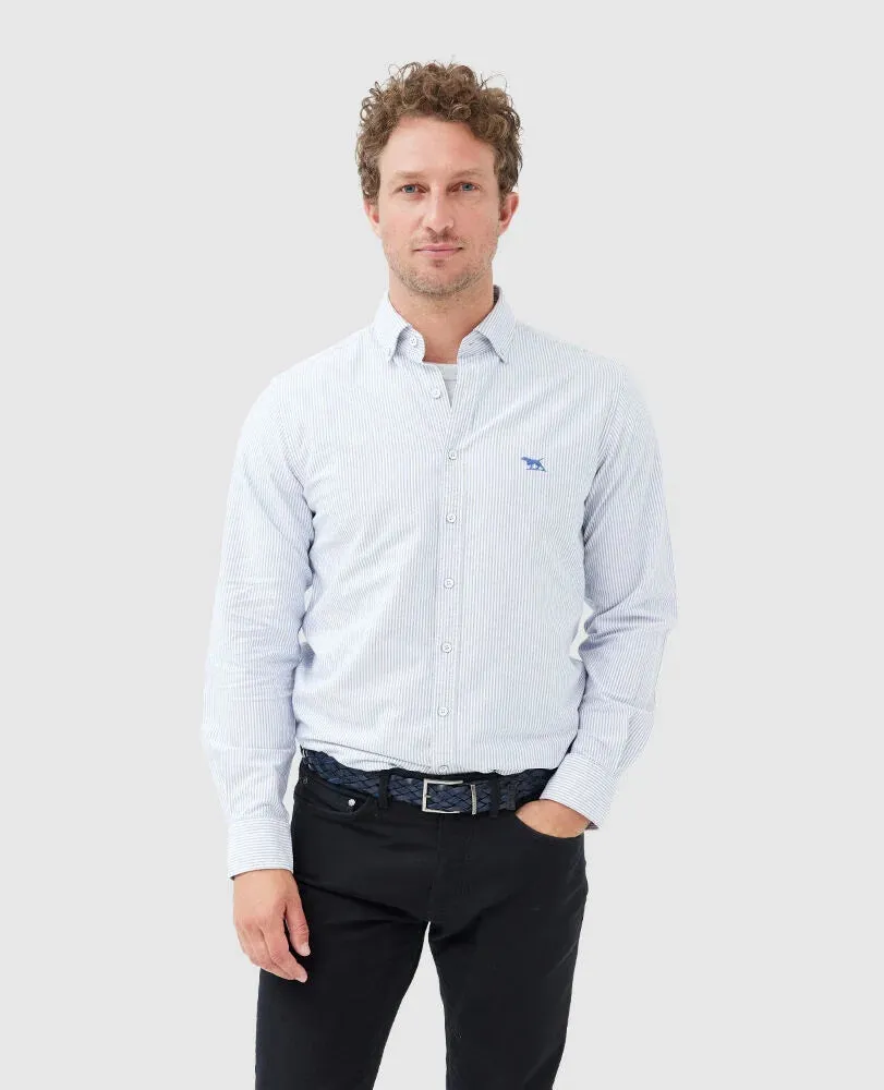 Rodd & Gunn - Gunn Oxford Stripe Shirt - Sports Fit - Royal