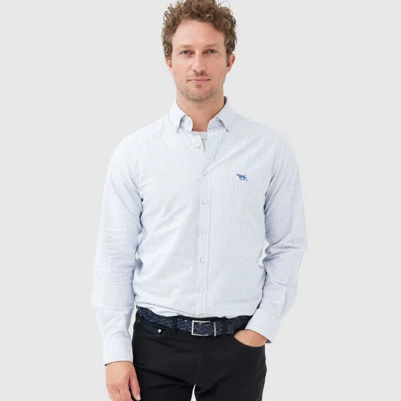 Rodd & Gunn - Gunn Oxford Stripe Shirt - Sports Fit - Royal
