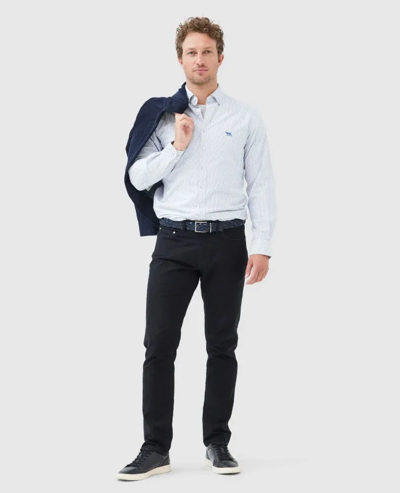 Rodd & Gunn - Gunn Oxford Stripe Shirt - Sports Fit - Royal