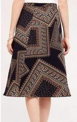 Romantic Paisley Ruffled Midi Skirt
