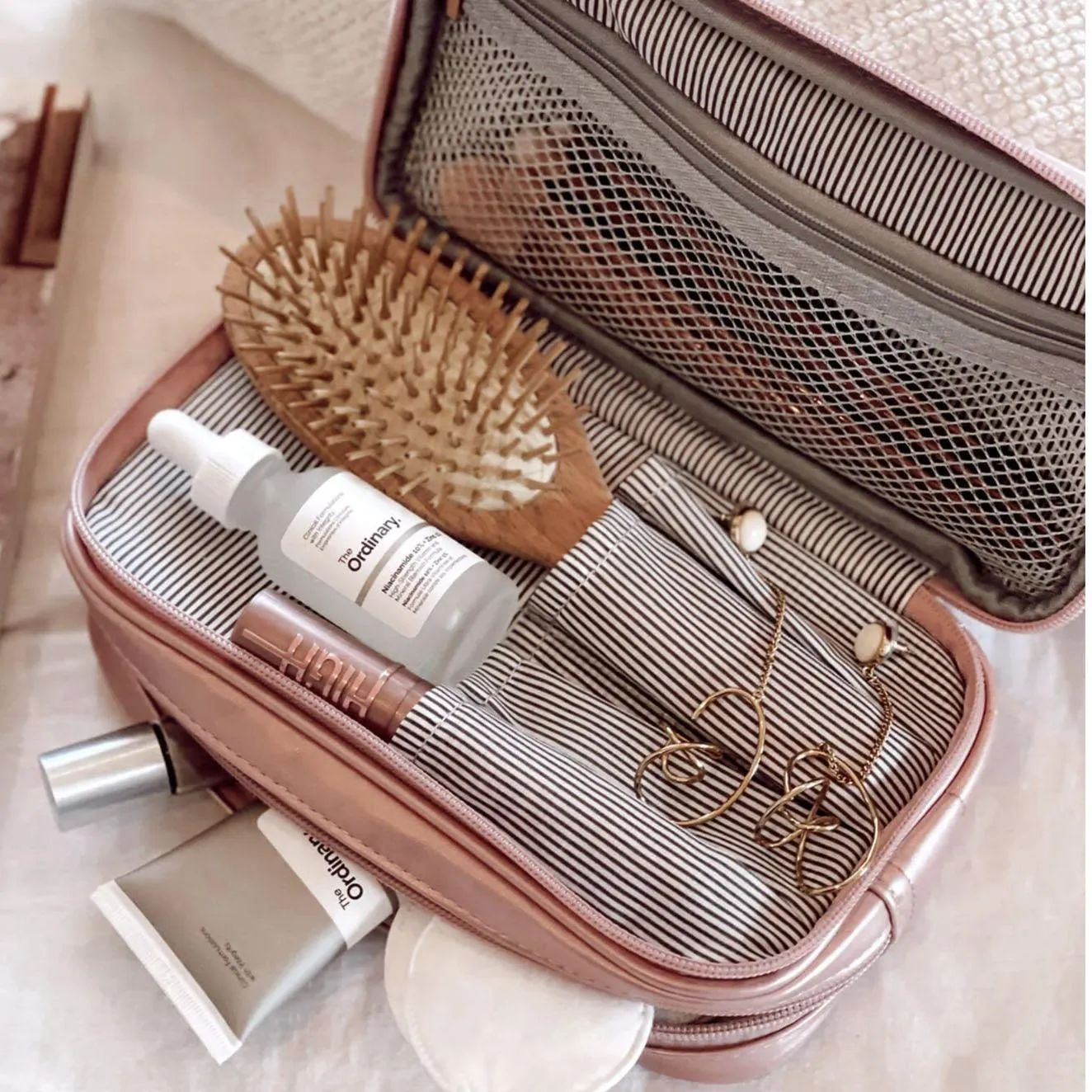 Rosie Makeup Case | Pearl Pink