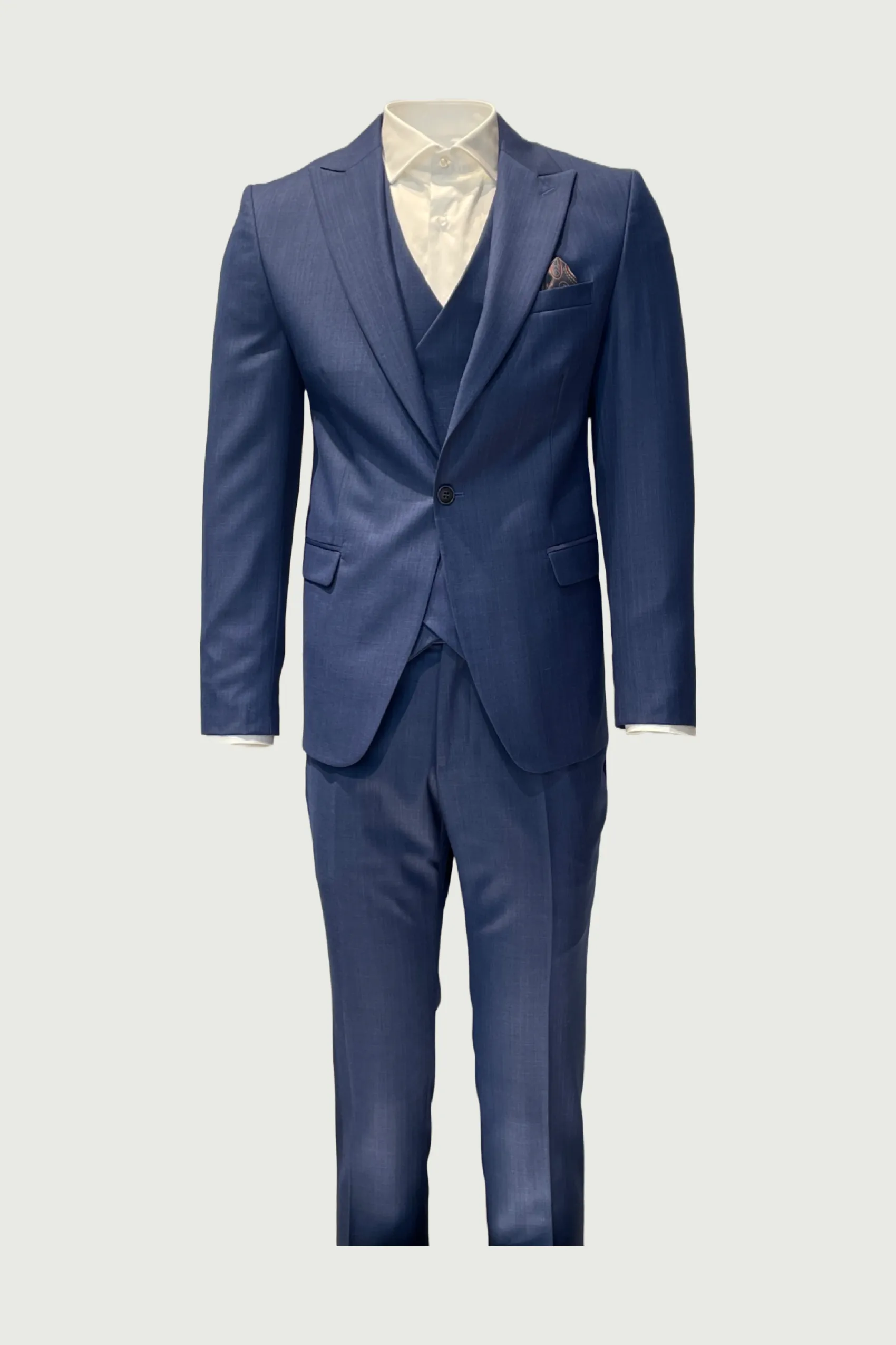 Royal Blue 3-Piece Wool Suit