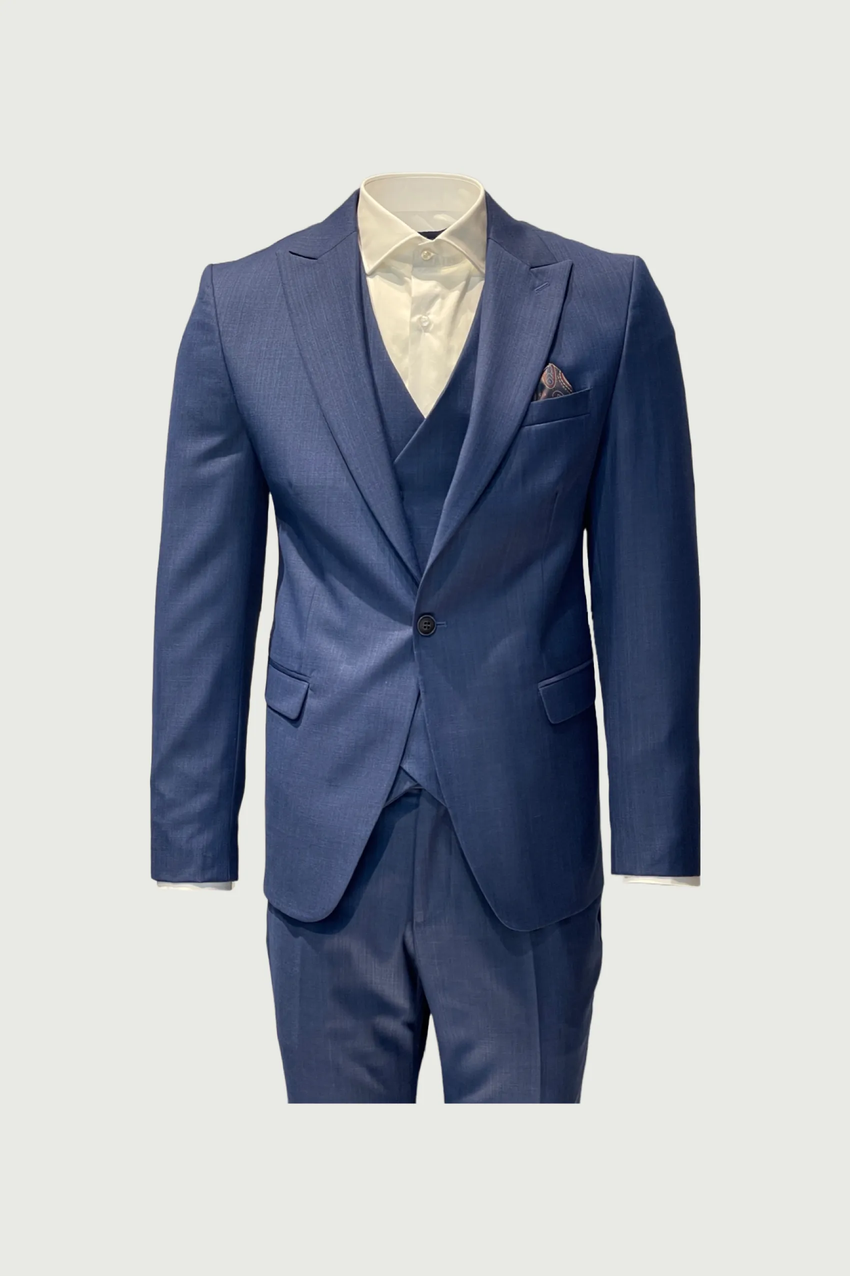 Royal Blue 3-Piece Wool Suit