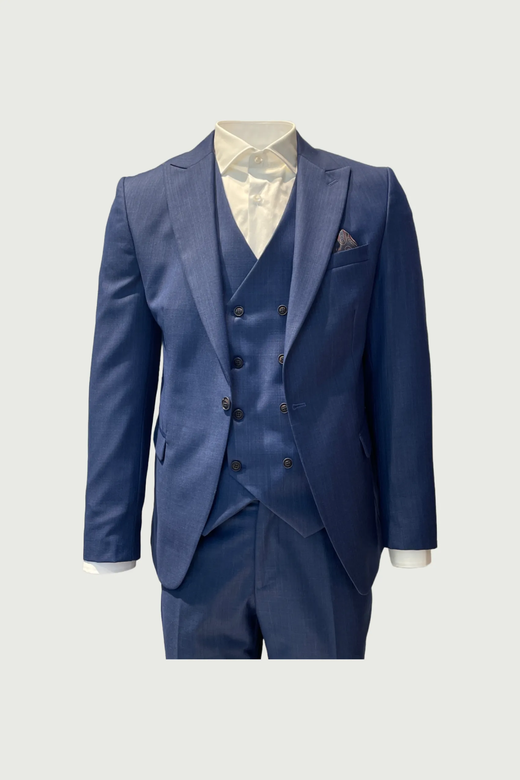 Royal Blue 3-Piece Wool Suit