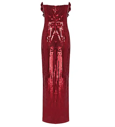 RUBY ROSE - RED FLOWER SEQUINS FORMAL DRESS