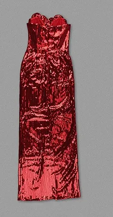RUBY ROSE - RED FLOWER SEQUINS FORMAL DRESS