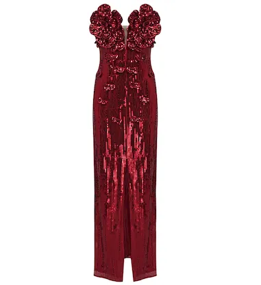 RUBY ROSE - RED FLOWER SEQUINS FORMAL DRESS