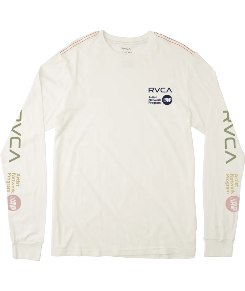 RVCA ANP L/S Tee-Antique White