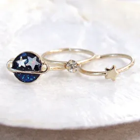 Saturn Star Midi Ring Set (3pc)