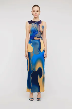 Scanlan Theodore Watercolour Dress Blue Size 8, 10 & 12