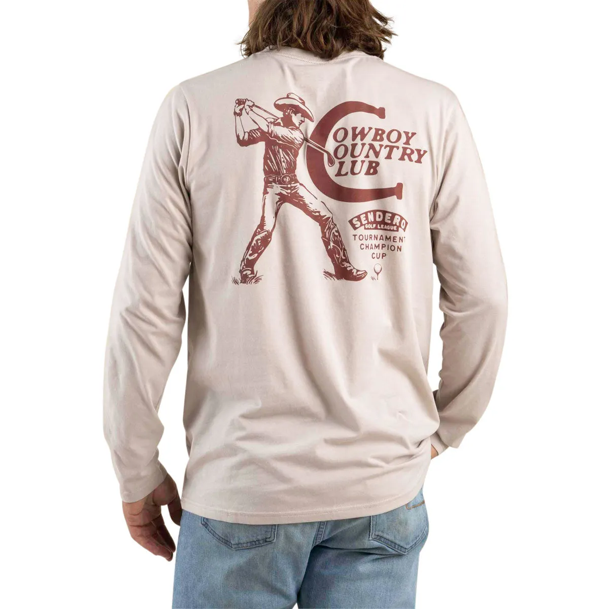 Sendero Cowboy Country Club Long Sleeve T-Shirt - Sand