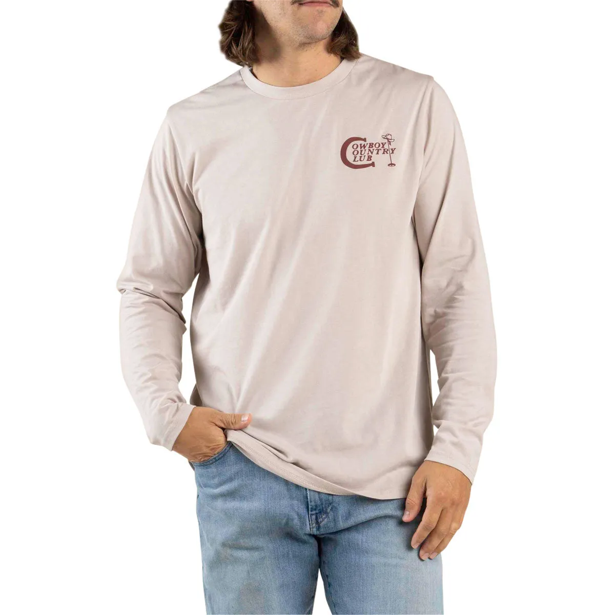 Sendero Cowboy Country Club Long Sleeve T-Shirt - Sand