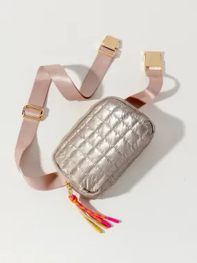 SHI Logan Gold Quilted Belt Bag
