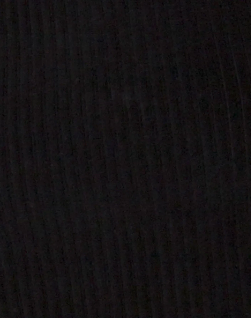 Shureen Crop Top in Rib Black