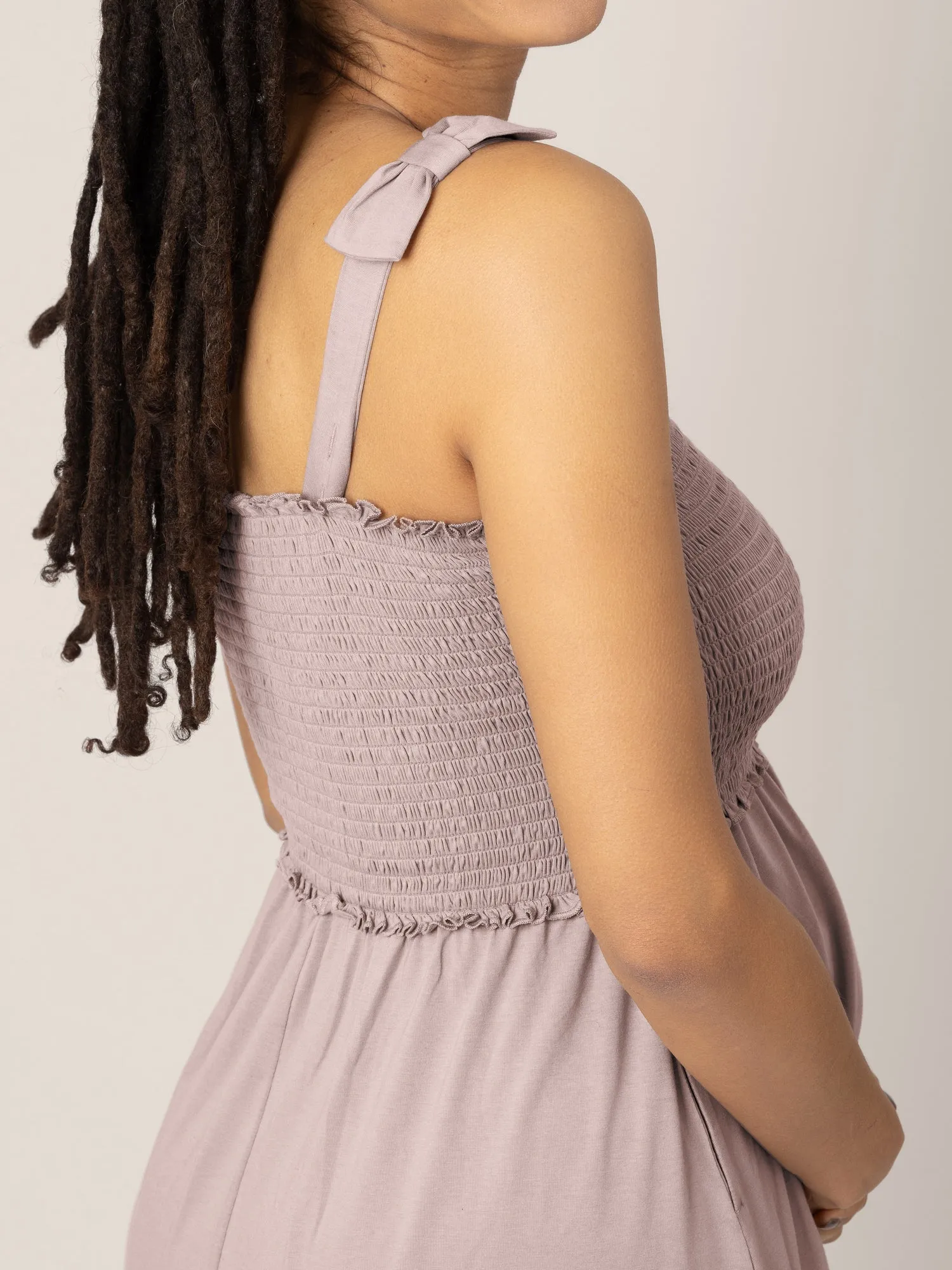Sienna Smocked Maternity & Nursing Dress | Lilac Stone