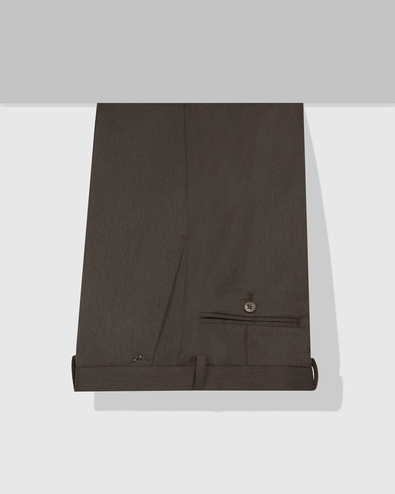 Slim Fit B-91 Formal Brown Textured Trouser - Gladiator