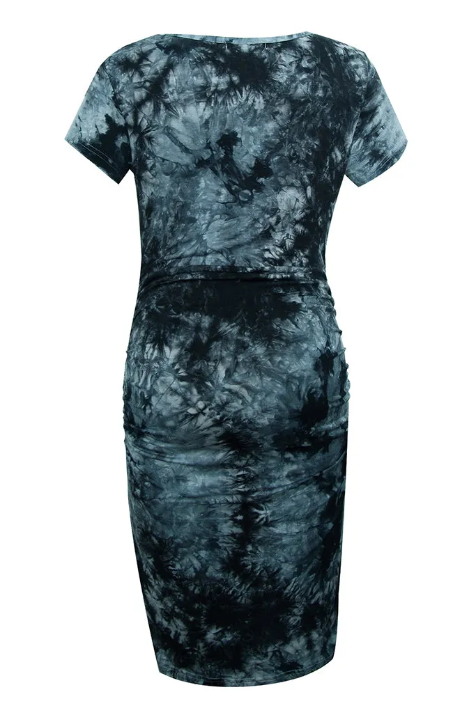 Smallshow V-Neck Maternity Midi Dress