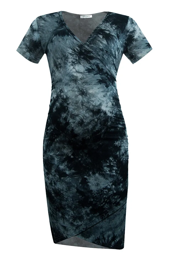 Smallshow V-Neck Maternity Midi Dress