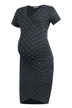 Smallshow V-Neck Maternity Midi Dress