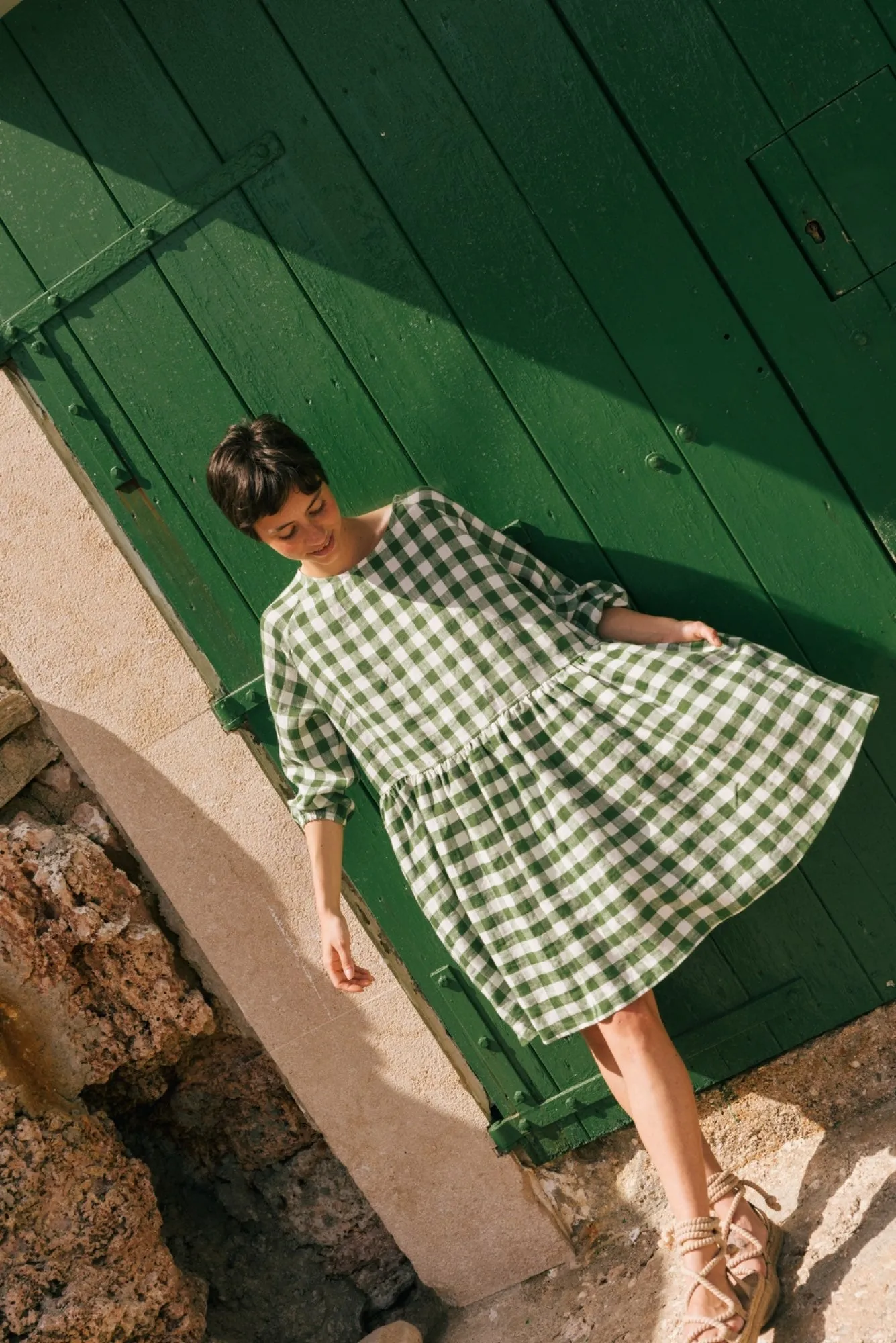 Sofia Midi-Length Linen Dress