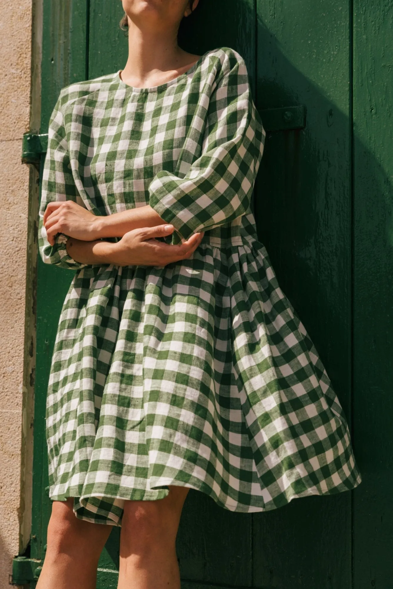 Sofia Midi-Length Linen Dress