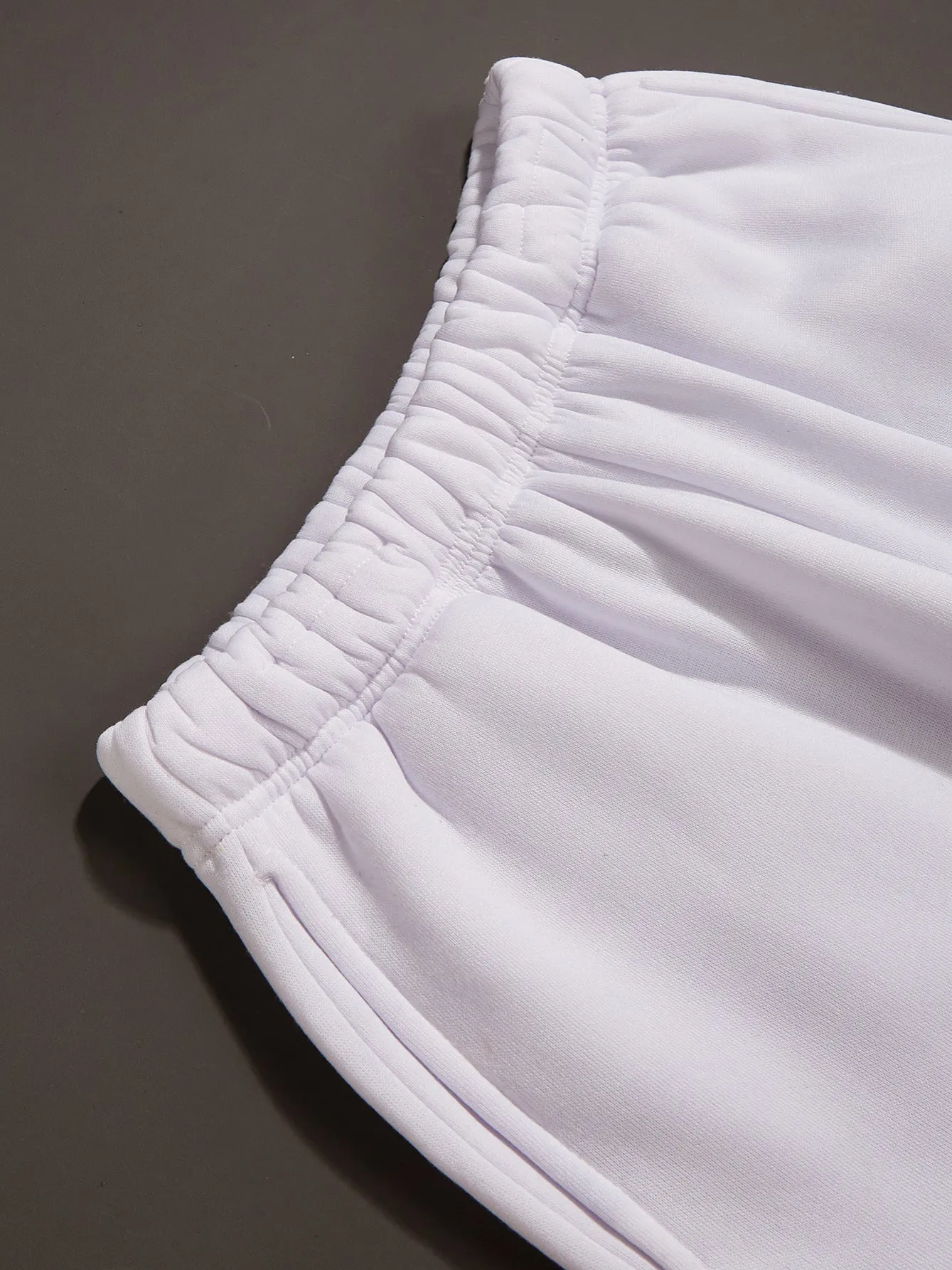 Solid Elastic High Waist Casual Every Day Pants