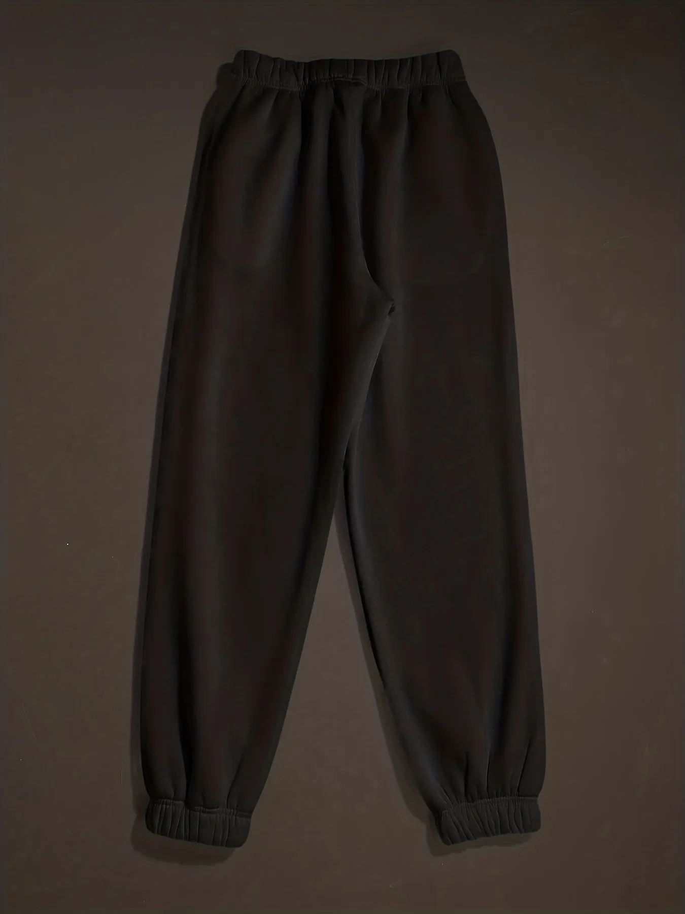 Solid Elastic High Waist Casual Every Day Pants