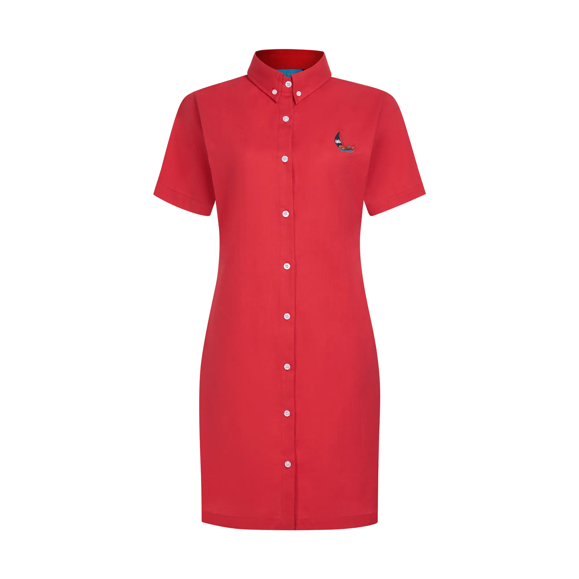 STAPLE LINEN DRESS- RED