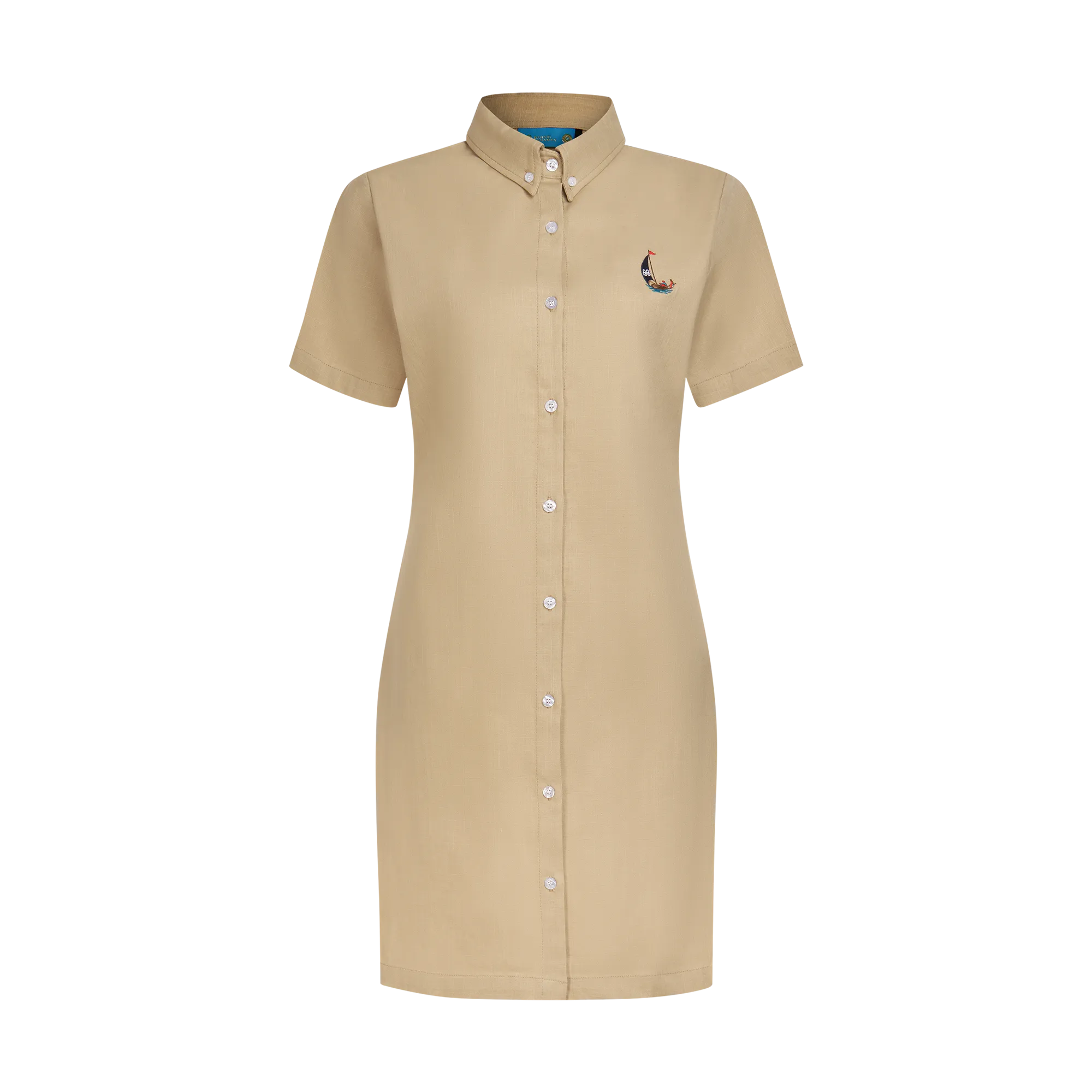 STAPLE LINEN DRESS-TAUPE