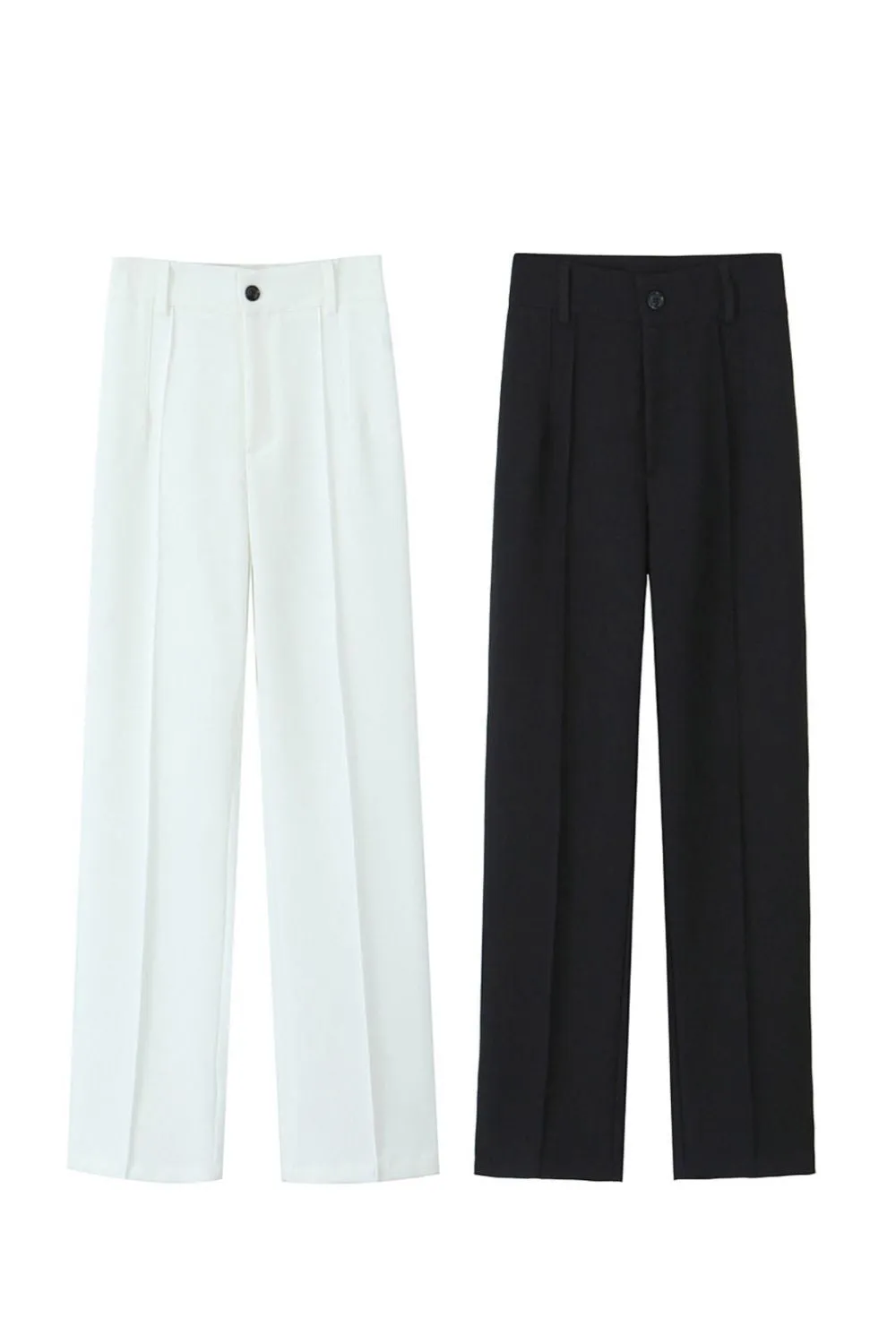 'Summer' Straight-Leg High-Waist Pants (2 Color)