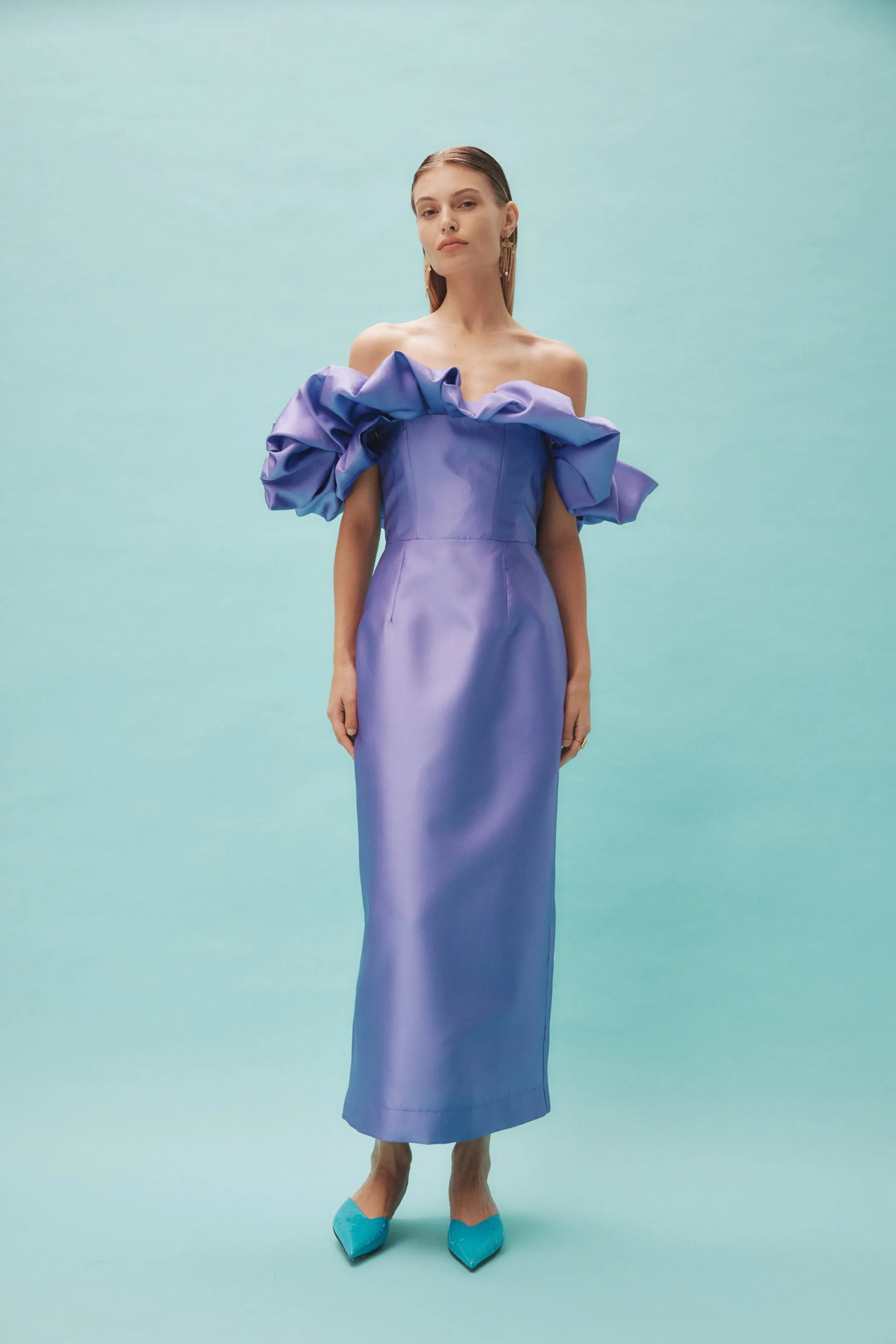 Suzi Off Shoulder Midi Dress