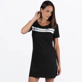T-Shirt Dress - FXR Women's Track, Black/Palms, 242215