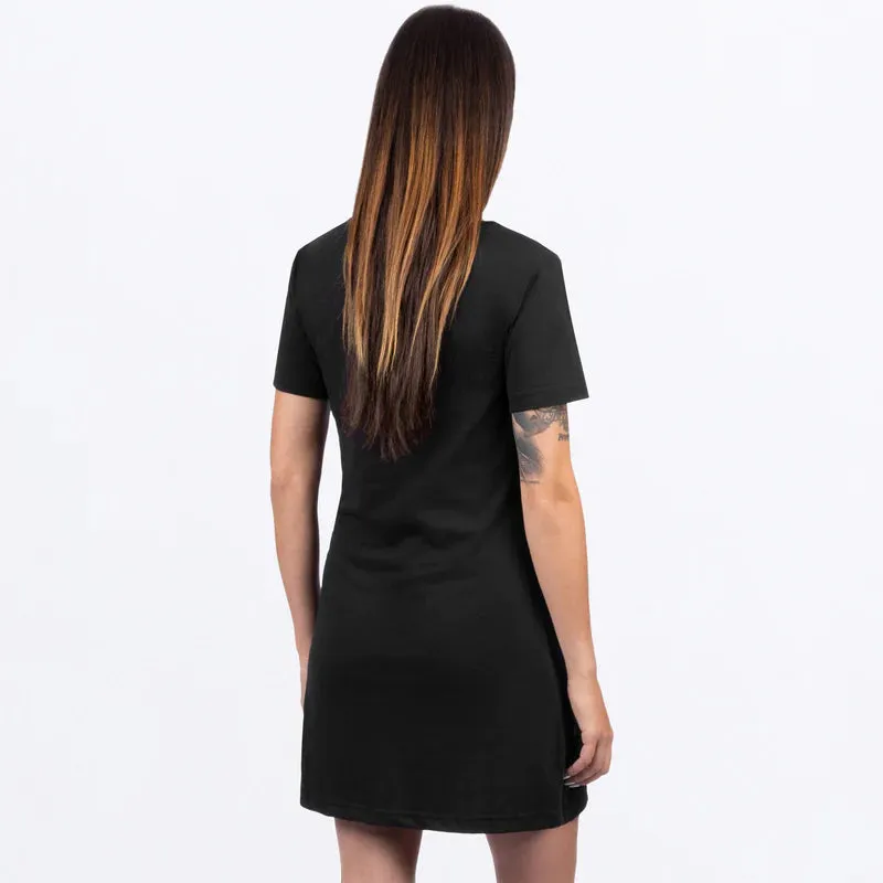 T-Shirt Dress - FXR Women's Track, Black/Palms, 242215