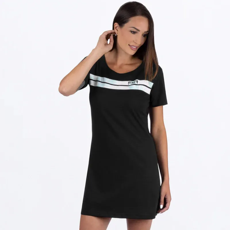 T-Shirt Dress - FXR Women's Track, Black/Palms, 242215