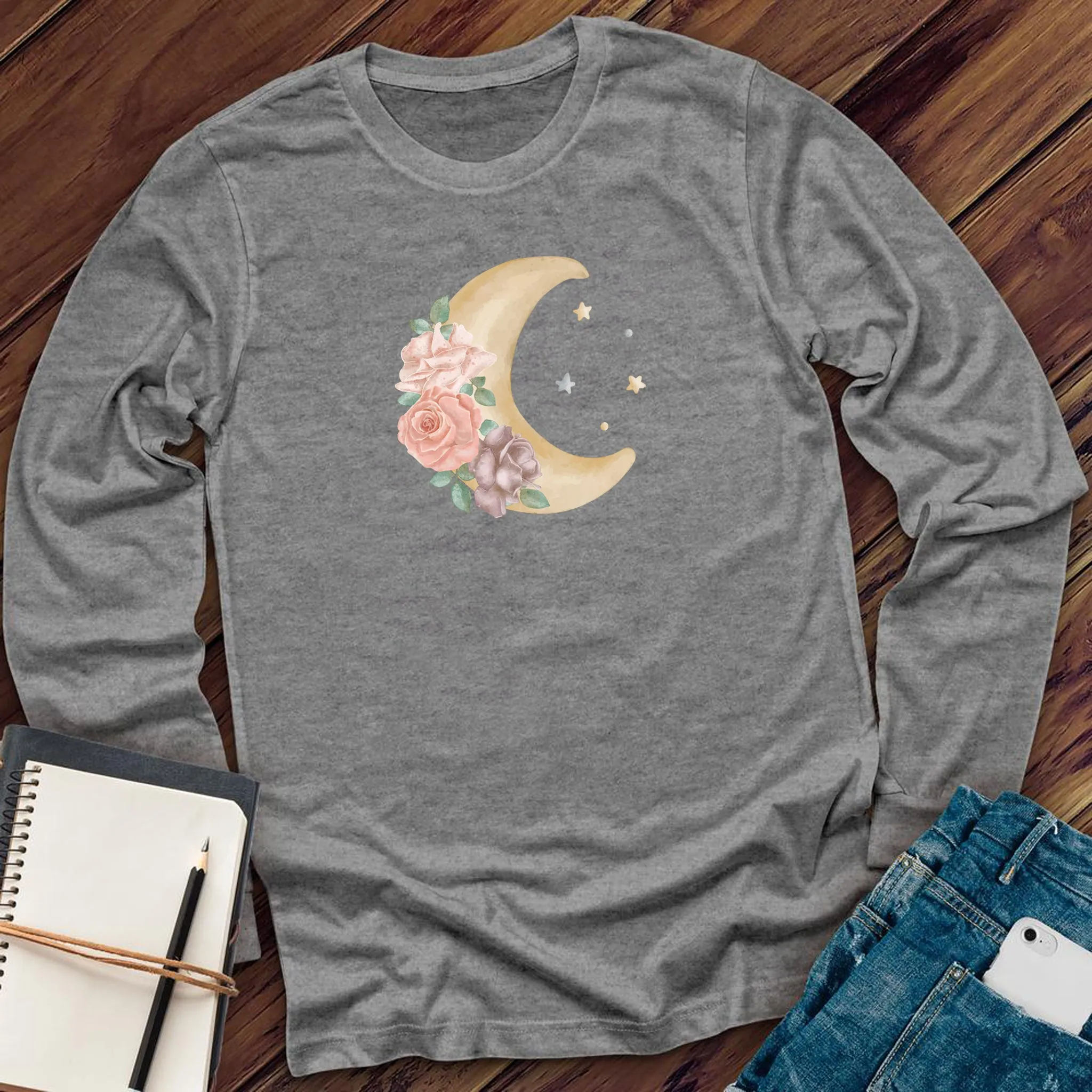 Watercolor Moon Long Sleeve