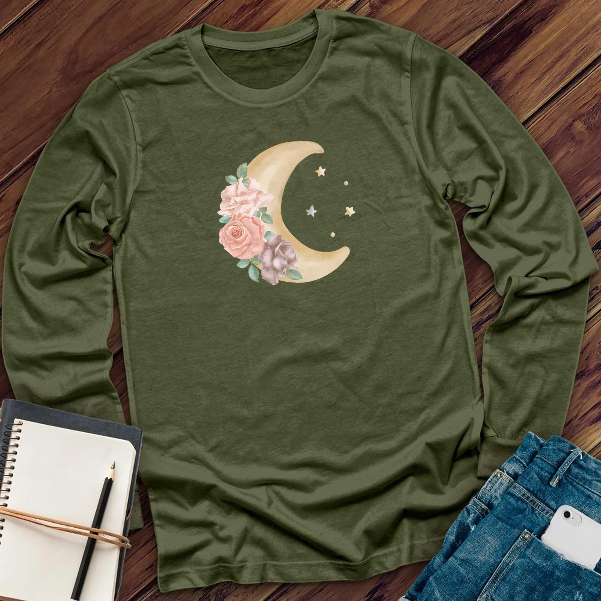 Watercolor Moon Long Sleeve