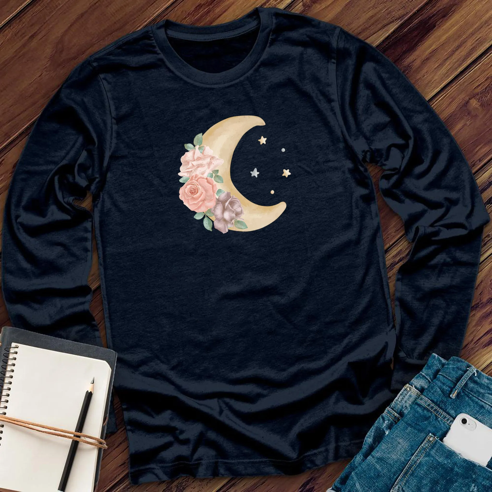 Watercolor Moon Long Sleeve