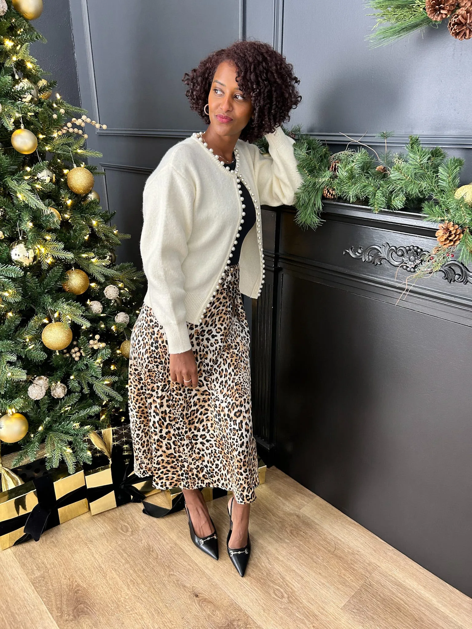 Wild One Leopard Print Midi Skirt
