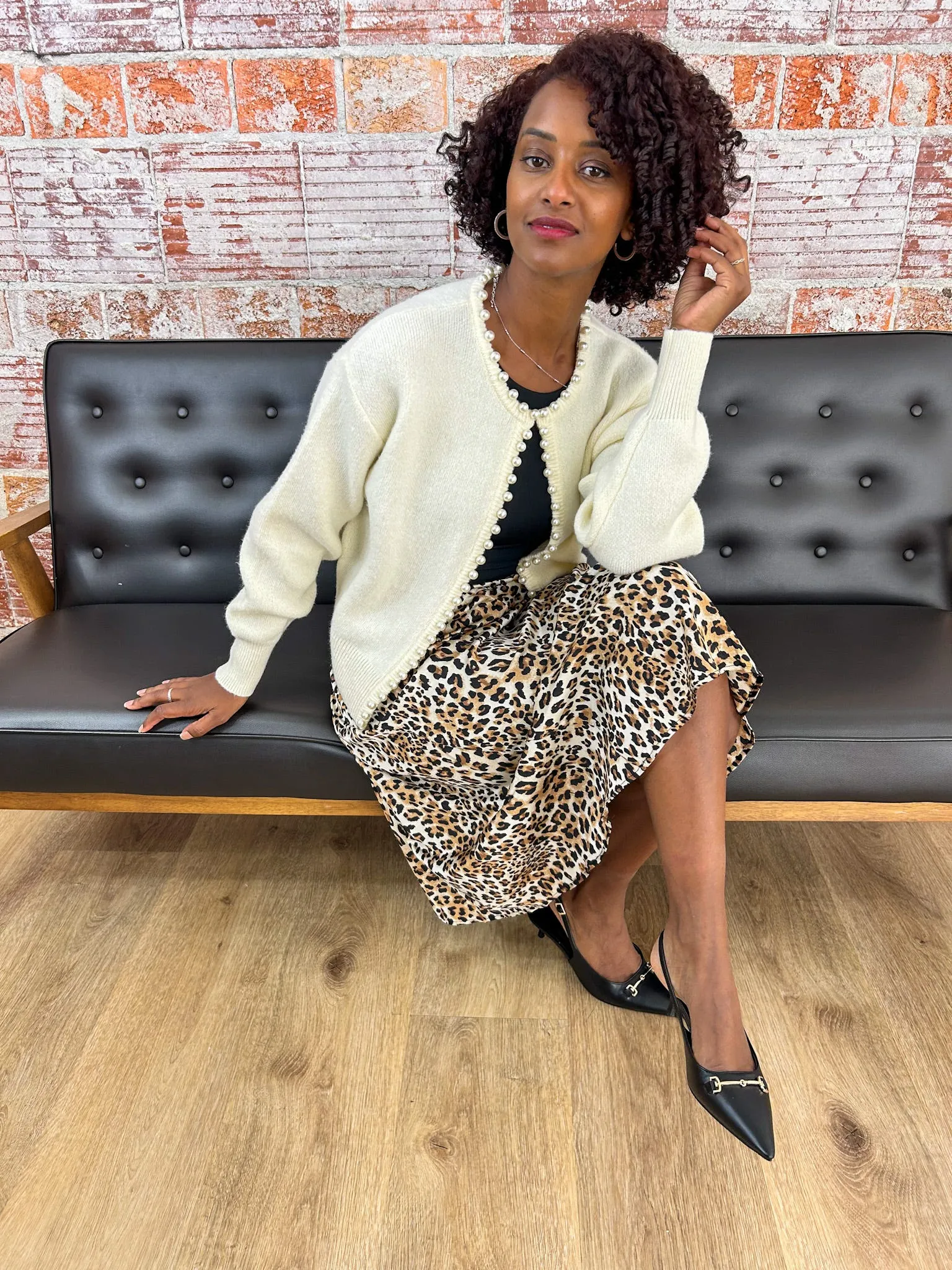 Wild One Leopard Print Midi Skirt