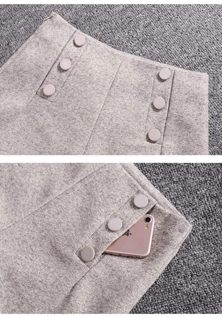 Wjczt Short Mujer Korean Woolen Shorts Women 2022 Winter Loose Wide Leg Shorts Feminino Autumn  Zipper Pocket Buttons Shorts 7435 50